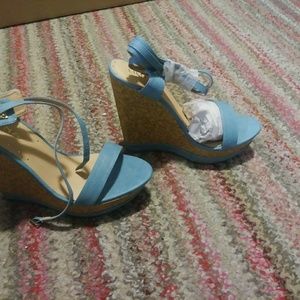Liliana Shoes - Blue Wedge Sandals Liliana Shoes - Blue Wedge Sandals